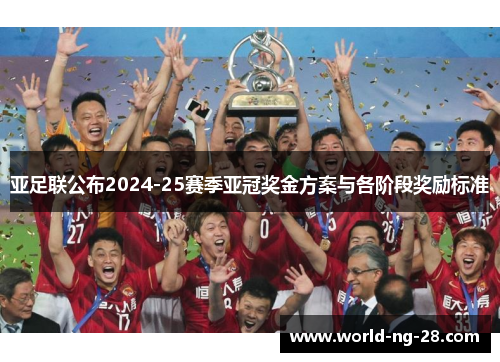 亚足联公布2024-25赛季亚冠奖金方案与各阶段奖励标准 亚足联公布2024-25赛季亚冠奖金方案与各阶段奖励标准
